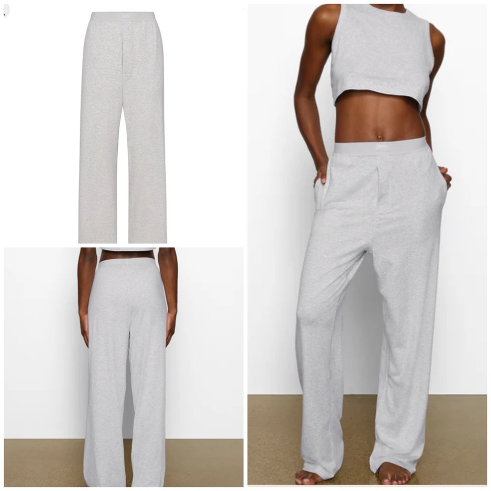 Skims Boyfriend Loose Pant in Light Heather Grey NWT